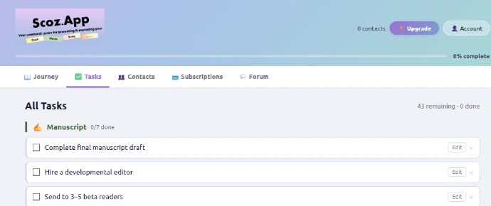 Managing subscriptions and budgets for authors